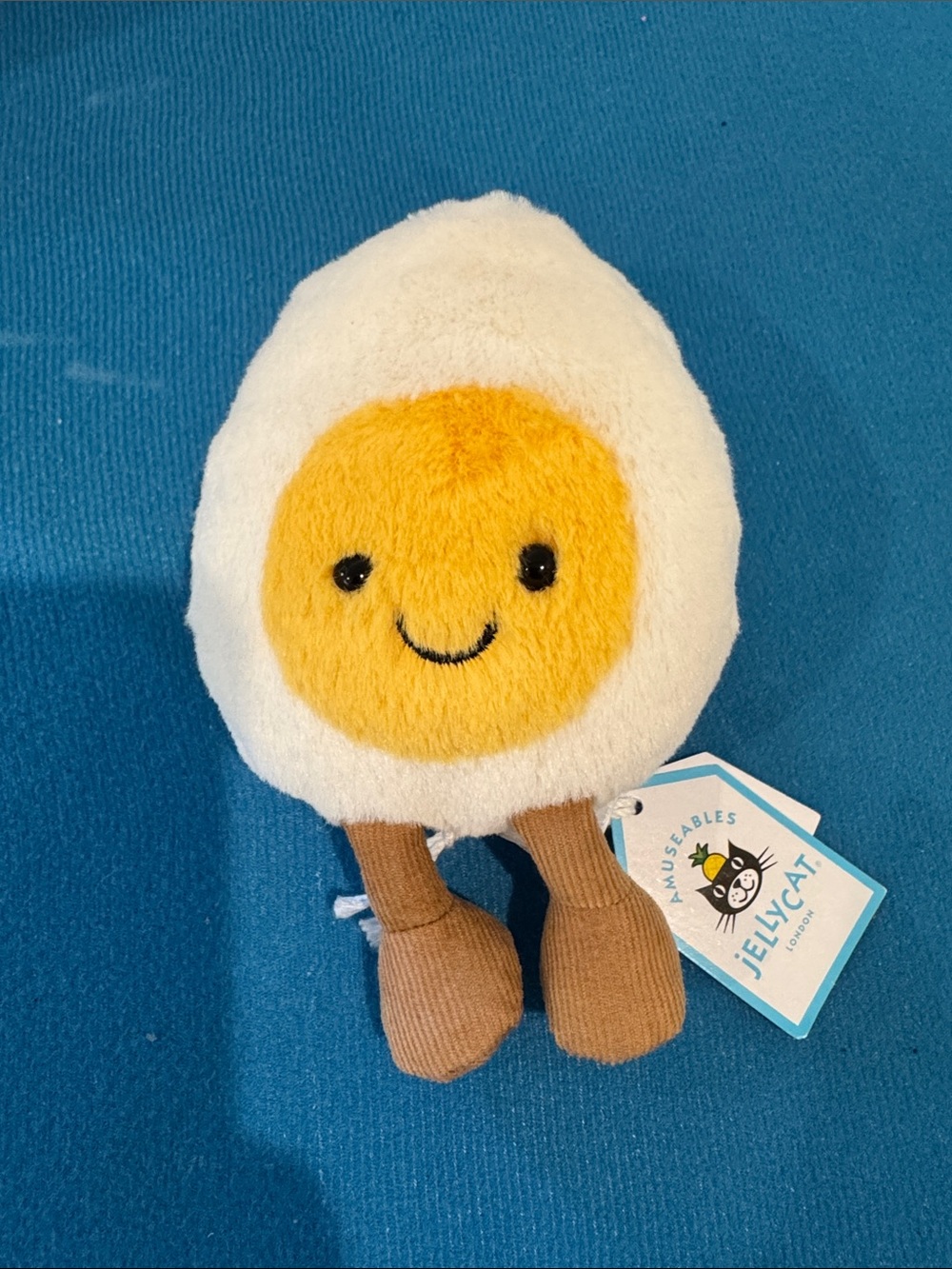 Jellycat White & Yellow Sunny Egg Plush with Brown Legs